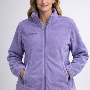 Columbia Womens XL Purple Fleece Full Zip‎ Jacket Interchange Liner Outdoor